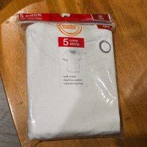 Wonder Nation Kids White Crew Shirts - 5 Pack